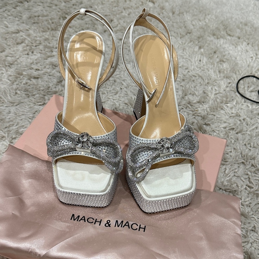 Mach & Mach  Rhinestone Platform Heels - Picture 2 of 7